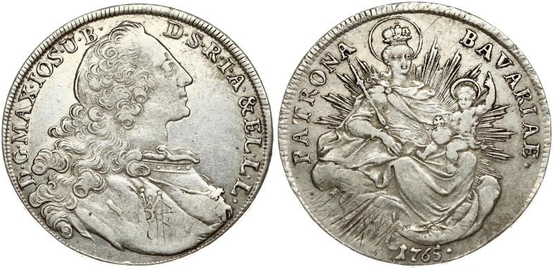 Germany Bavaria Taler 1765. Maximilian III Joseph (1745-1777). Silver 27.90g. KM...