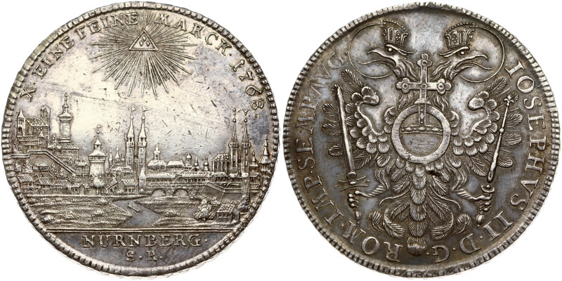 Germany NURNBERG Taler 1768 SR Obverse: City view. Reverse: Imperial orb on eagl...