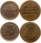 Germany Schleswig and Holstein 1 Sechsling 1787 & 1 Sechsling 1850 TA Lot of 2 coins