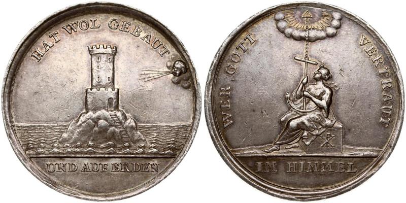 Germany. Religious Medal 19th Cent. Av: HAT WOL GEBAUT; UND AUF ERDEN. Rv: WER G...