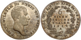 Germany Prussia 1/6 Taler 1814 A