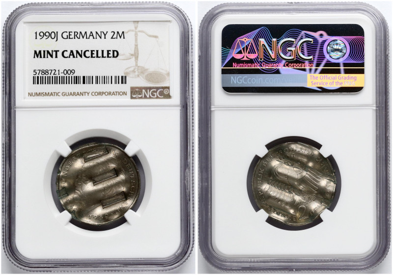 Germany, Federal Republic. 2 Mark 1990 J, Franz Josef Strauss. Copper-nickel cla...
