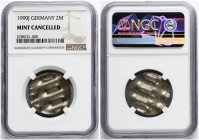 Germany Federal Republic 2 Mark 1990 J Franz Josef Strauss NGC MINT CANCELLED