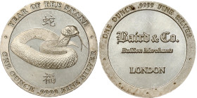 Great Britain 1 oz Silver ND Baird & Co London Snake