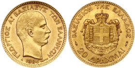 Greece 20 Drachmai 1884 A