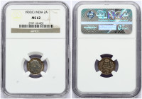 British India 2 Annas 1903 C  NGC MS 62