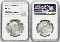 British India 1 Rupee 1904 C NGC AU 55