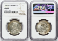 British India 1 Rupee 1920 B NGC MS 62