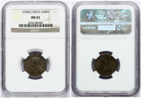 India 1 Anna 1934 C NGC MS 62