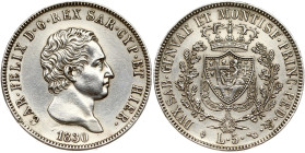 Italy Piedmont-Sardinia 5 Lire 1830 L