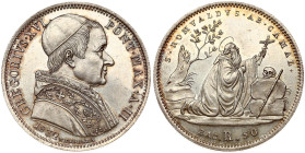 Italy Vatican City  Papal States 50 Baiocchi 1832 R St Romualdo