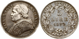 Italy Vatican City 5 Lire 1870 R
