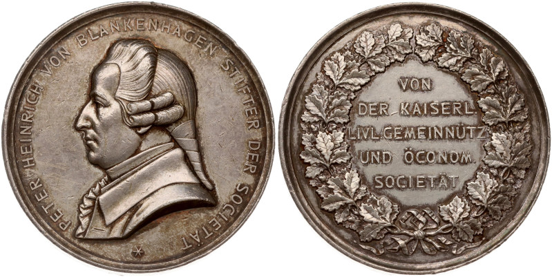 Latvia, Livonia. Medal Prize from on Peter Heinrich von Blankenhagen and the Imp...