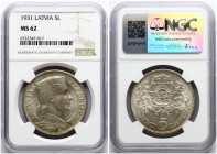 Latvia 5 Lati 1931 NGC MS 62