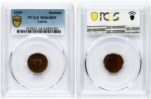 Latvia 1 Santims 1939 PCGS MS 64 BN MAX GRADE