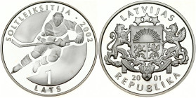 Latvia 1 Lats 2001 Ice Hockey