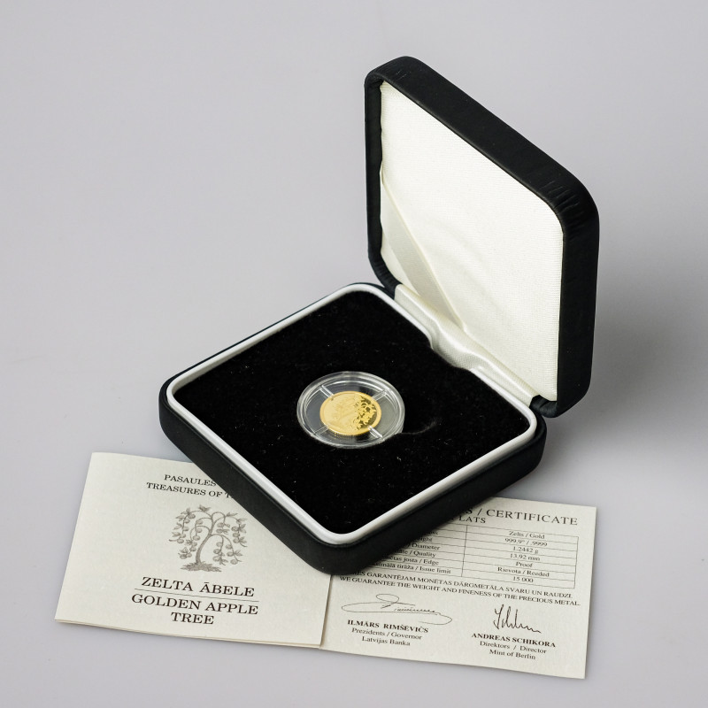 Latvia. 1 Lats 2007, The Golden Apple Tree. Gold .9999, 1.27 g. KM 91, Fr 27. In...