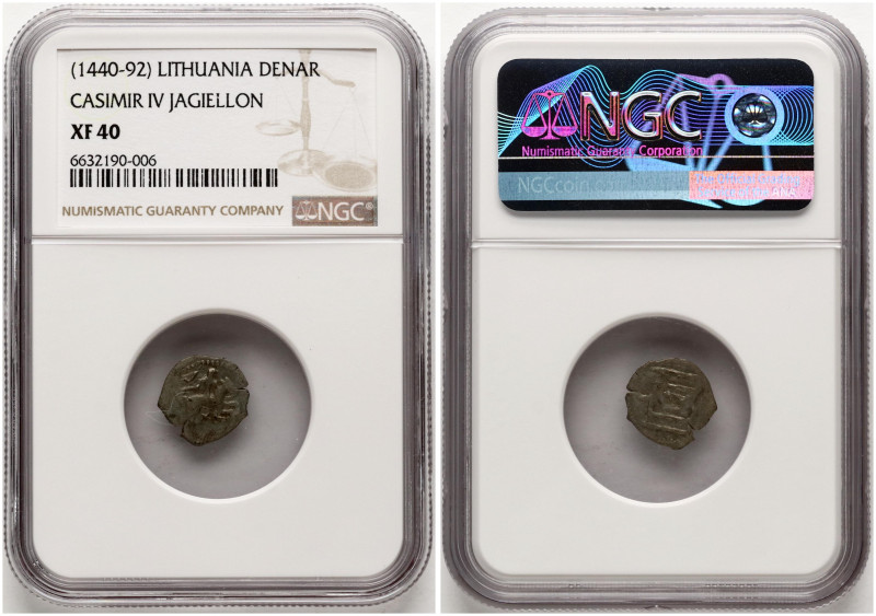 Lithuania. Kazimierz Jagiellonczyk (1440–1492). Denar ND, Vilnius. Silver. Kop. ...