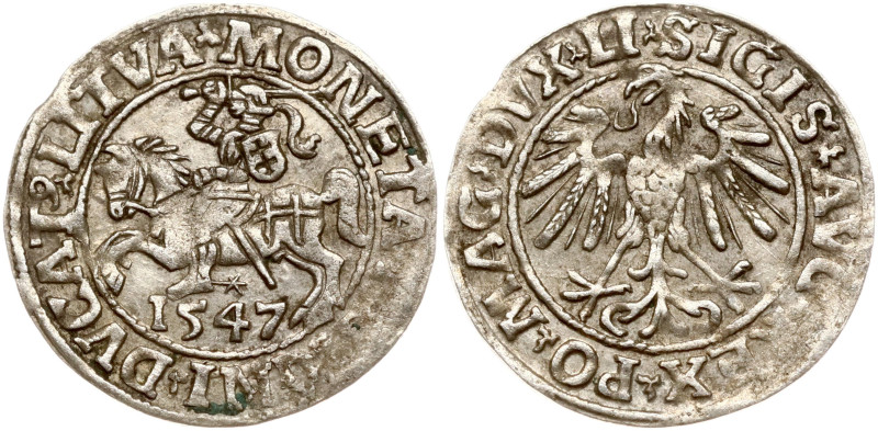 Lithuania. Zygmunt II August (1545-1572). Polgrosz 1547, Vilnius. Legend ends LI...