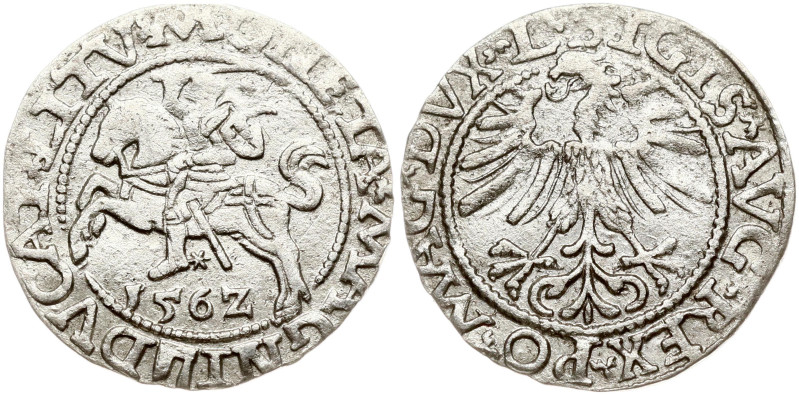 Lithuania. Zygmunt II August (1545–1572). Polgrosz 1562, Vilnius. Legend ends L/...