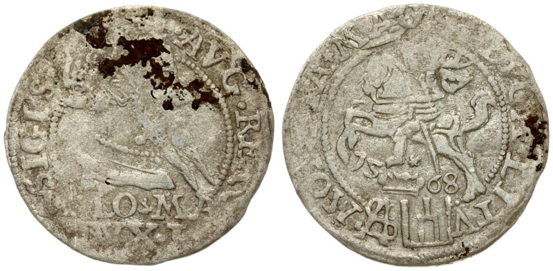 Lithuania. Zygmunt II August (1545-1572). Grosz 1568 Tykocin, LITV on Rv. Silver...