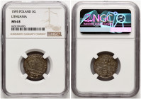 Lithuania Trojak 1595 Vilnius NGC MS 63