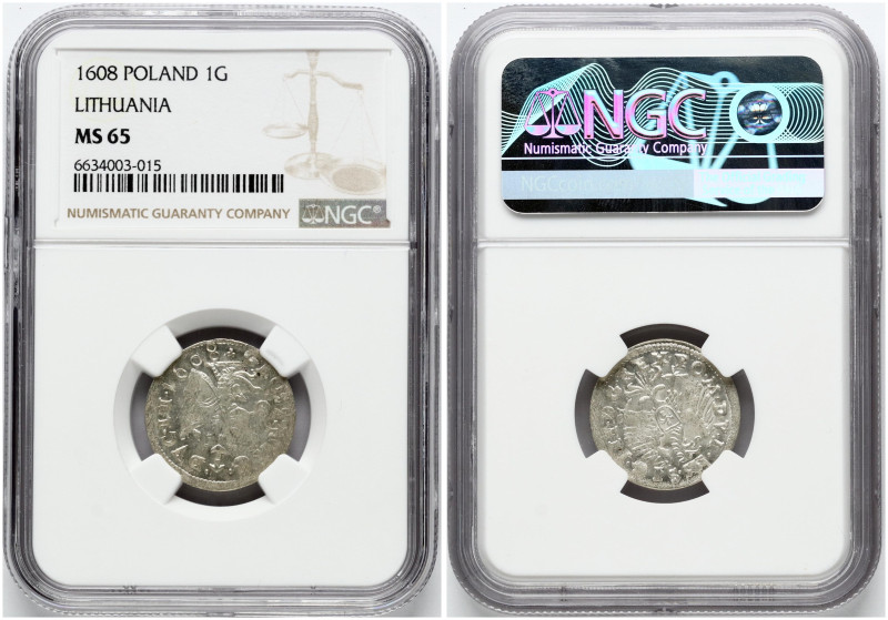 Lithuania. Zygmunt III Waza (1587-1632). Grosz 1608, Vilnius. Legend ends M.DV.L...