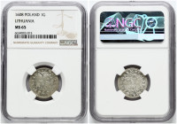 Lithuania Grosz 1608 Vilnius NGC MS 65