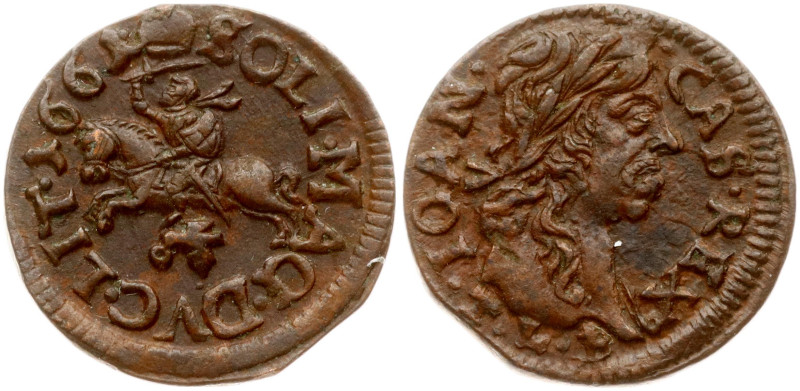 Lithuania. Jan II Kazimierz Waza (1649–1668). Szelag 1661 TLB, Ujazdow. Copper 1...