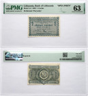 Lithuania 1 Centas 1922 Provisional SPECIMEN PAVYZDYS PMG 63 Choice Uncirculated TOP POP