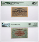 Lithuania 1 Centas 1922 PMG 63 Choice Uncirculated EPQ