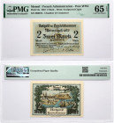 Memel 2 Mark 1922 PMG 65 Gem Uncirculated EPQ