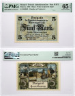 Memel 5 Mark 1922 PMG 65 Gem Uncirculated EPQ