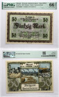 Memel 50 Mark 1922 PMG 66 Gem Uncirculated EPQ