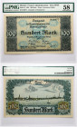 Memel 100 Mark 1922 PMG 58 Choice About Unc
