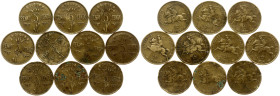 Lithuania 5 Centai 1925 Lot of 10 Coins