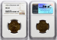 Lithuania 50 Centu 1925 NGC MS 64