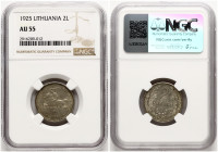 Lithuania 2 Litu 1925 NGC AU 55