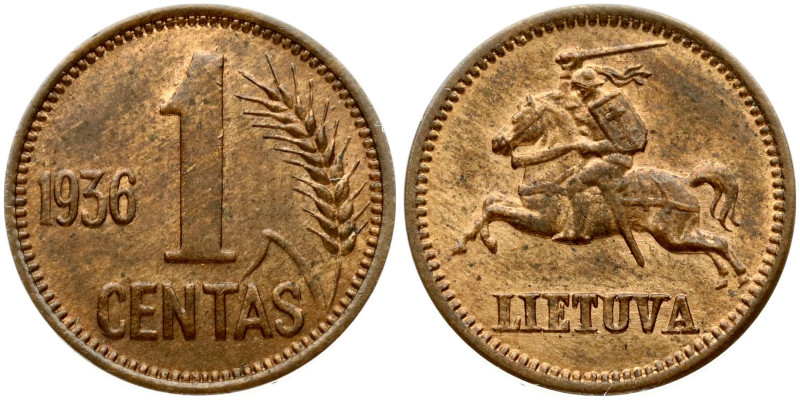 Lithuania 1 Centas 1936. Bronze, 1.89 g. KM-79