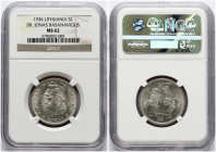 Lithuania 5 Litai 1936 Basanavicius NGC MS 62