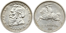 Lithuania 5 Litai 1936 Basanavicius