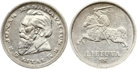 Lithuania 5 Litai 1936 Basanavicius