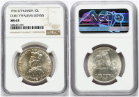 Lithuania 10 Litų 1936 Vytautas NGC MS 63