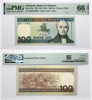 Lithuania 100 Litu 1991 (ND 1993) Daukantas PMG 66 Gem Uncirculated EPQ