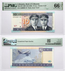 Lithuania 10 Litu 2007 (ND 2008) Darius and Girénas PMG 66 Gem Uncirculated EPQ