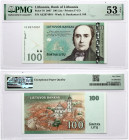 Lithuania 100 Litu 2007 Daukantas PMG 53 About Uncirculated EPQ
