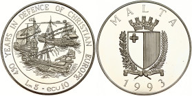 Malta 5 Liri / 10 Ecu 1993 Defense of Europe