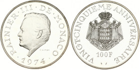 Monaco 100 Francs 1974 Anniversary of Reign