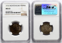 Montenegro Perper 1914 NGC MS 63