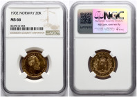Norway 20 Kroner 1902 NGC MS 66